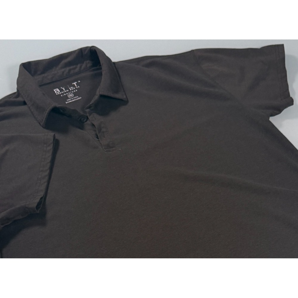 BYLT Olive Green Polyester Blend Mens Stretch Performance Polo Shirt - XXL